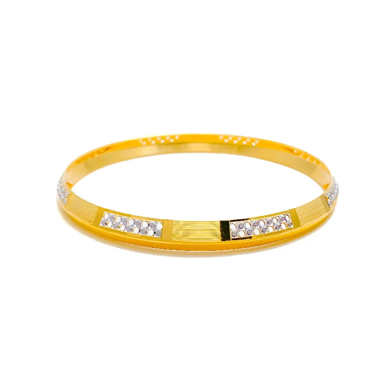 Women’s wide bracelet-Ethereal Glossy Men's 22k Gold Bangle