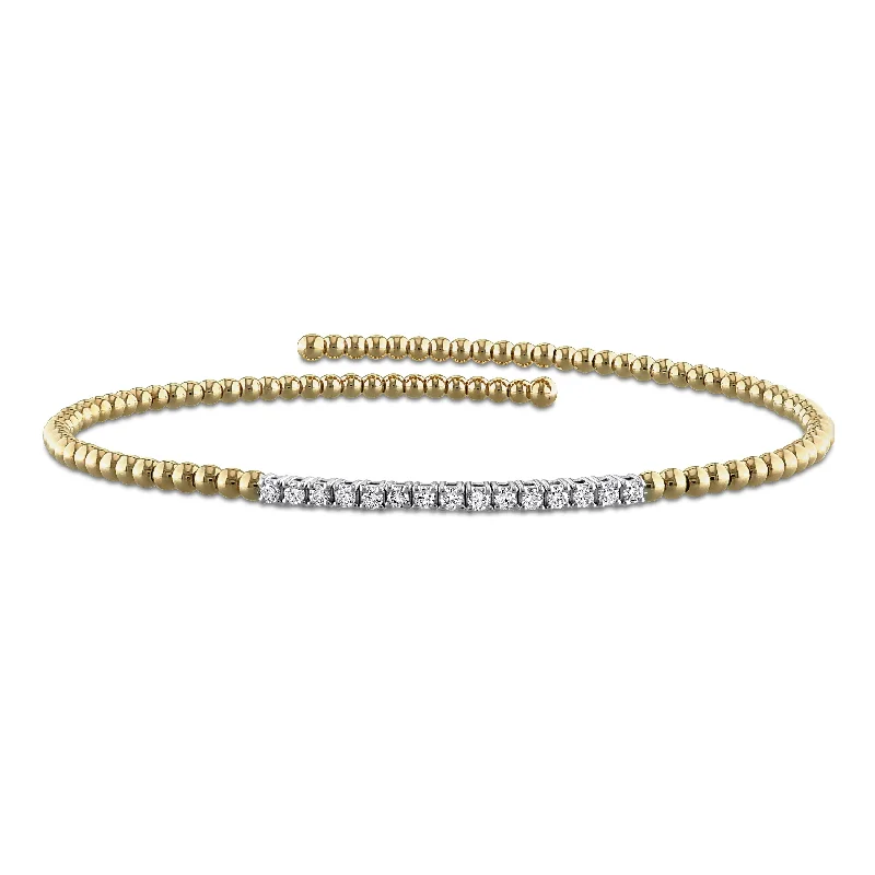 Women’s round bangles-Miadora 1/4ct TW Diamond Bangle in 14k Two-Tone Yellow and White Gold