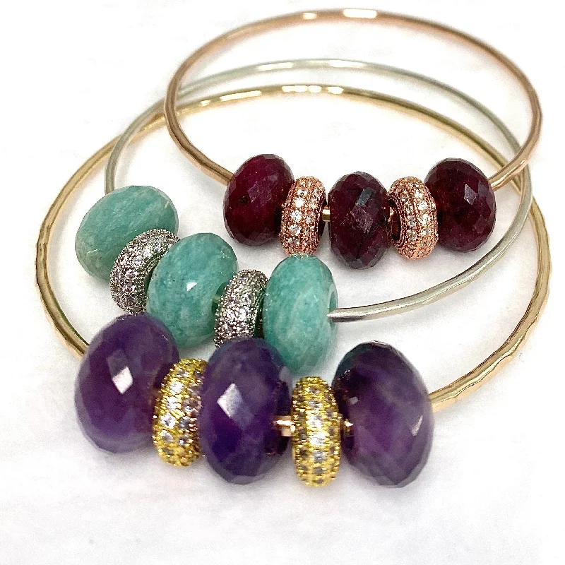 Women’s unique bangles-Bangle ANELI - gemstones