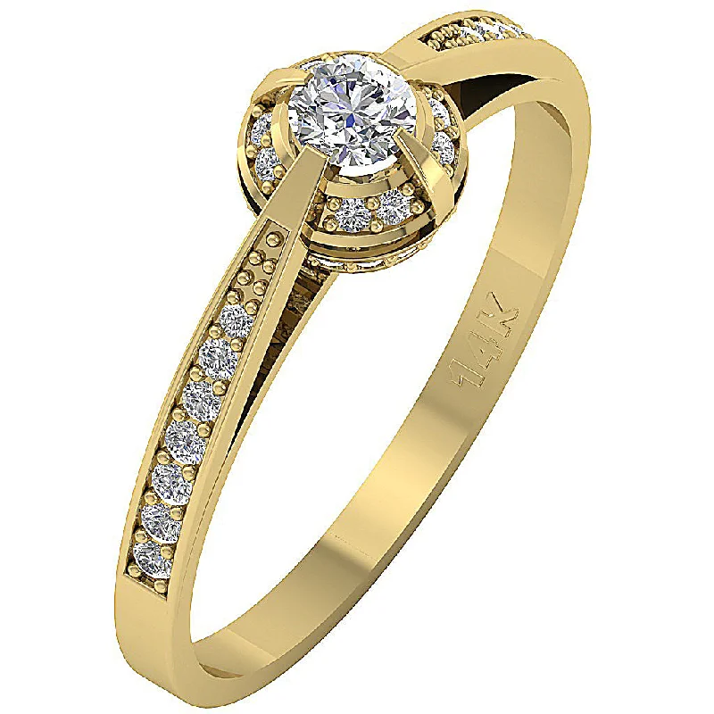 Women’s personalized engagement rings-The Briar Unique Natural Diamond 14k Yellow Gold Solitaire Engagement Ring