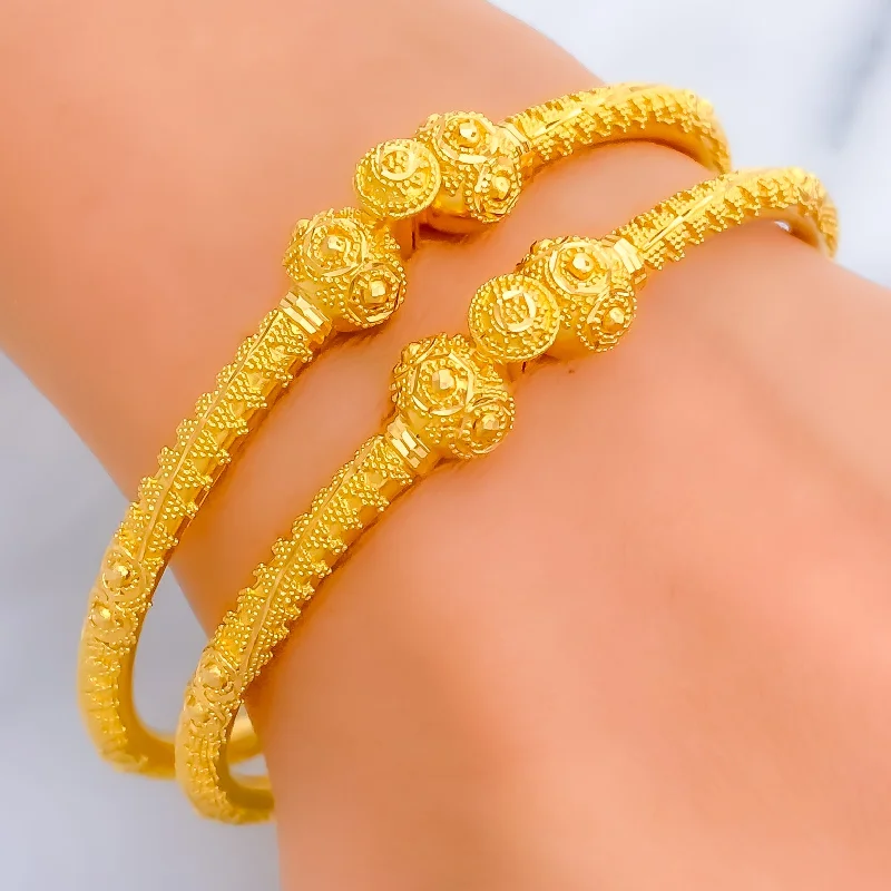 Women’s adjustable bracelet-Bespoke Golden 22k Gold Pipe Bangles