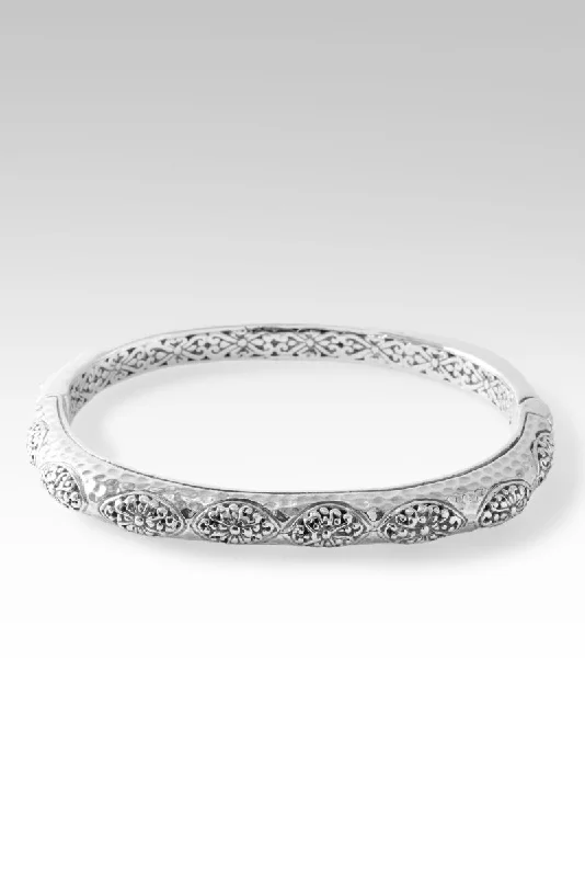 Women’s silver tennis bracelet-Loved Beyond Measure Bangle™ in Janyl Adair & Hammered